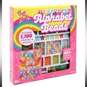 Just My Style Personalized Alphabet Beads Bracelet Making Kit With Charms